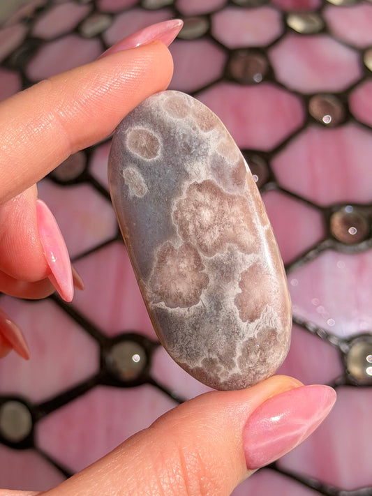 Pastel flower agate palmstone