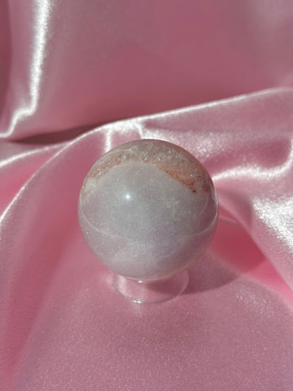 Pastel sparkly pink Brazilian pink amethyst sphere