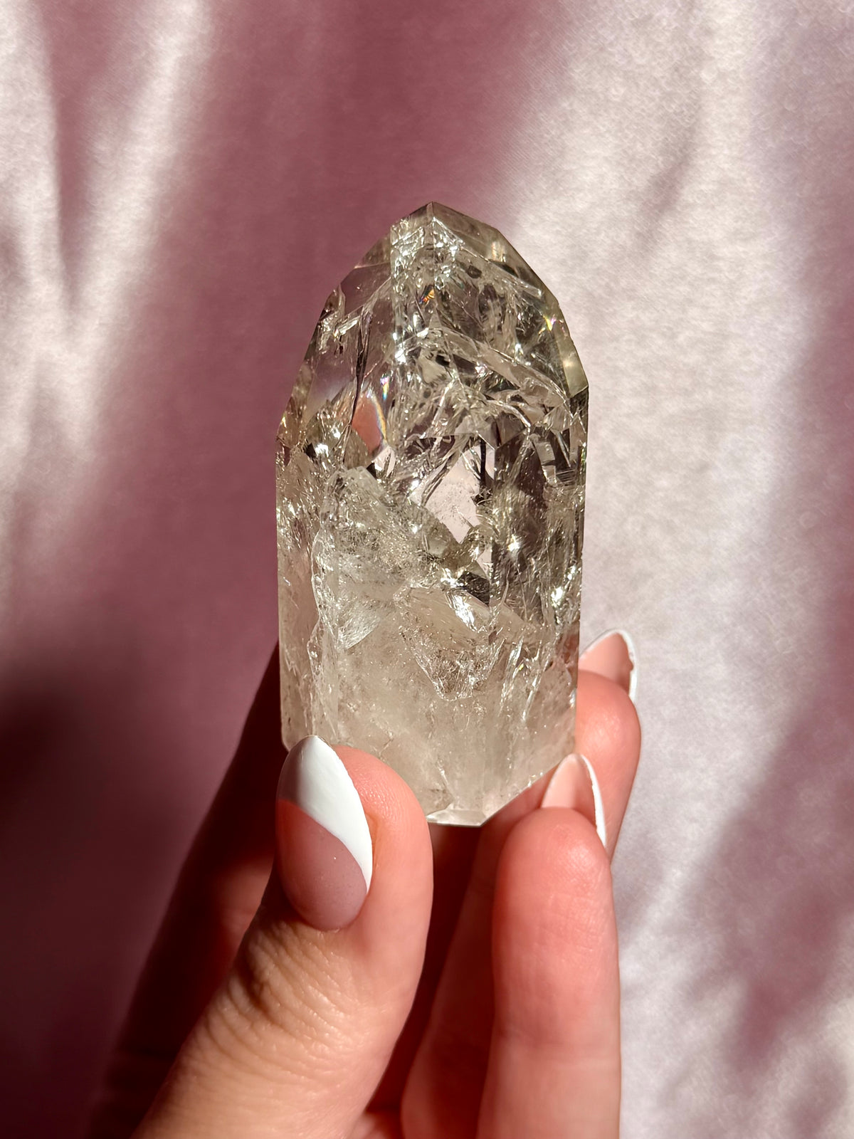 Brazilian Clear Crackle Quartz Tower