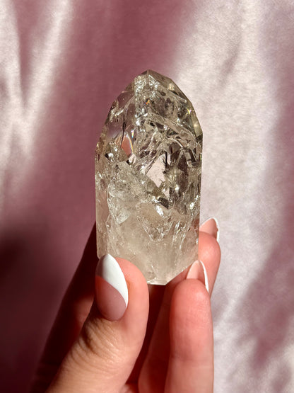 Brazilian Clear Crackle Quartz Tower