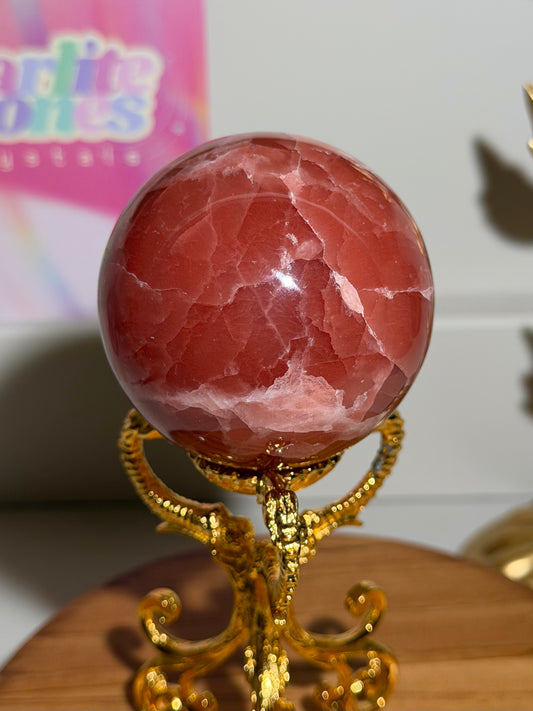 Rose calcite sphere from Pakistan