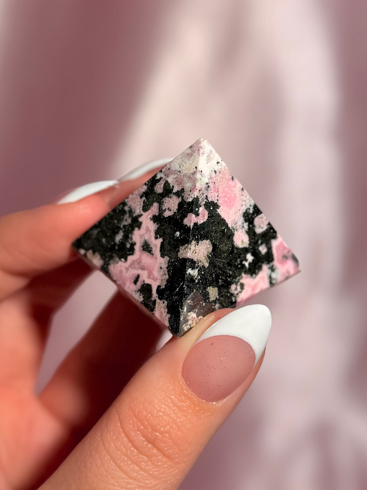 Peruvian Pink Rhodonite Pyramid