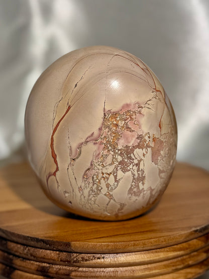 Pale pink polychrome jasper freeform *natural cracks