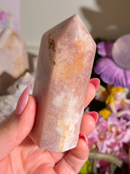 Pink "nebula" amethyst tower from Brazil