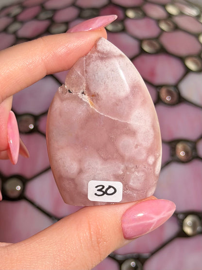Flower agate x pink amethyst flame