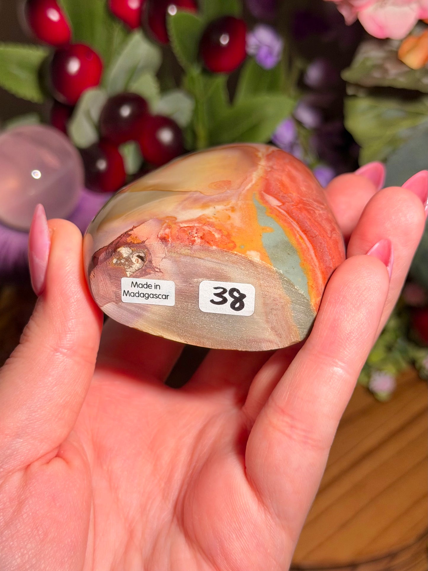 Unique colorful polychrome jasper freeform