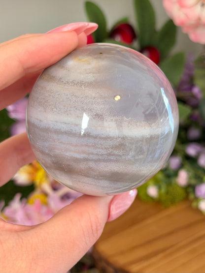 Pastel lilac sea jasper sphere