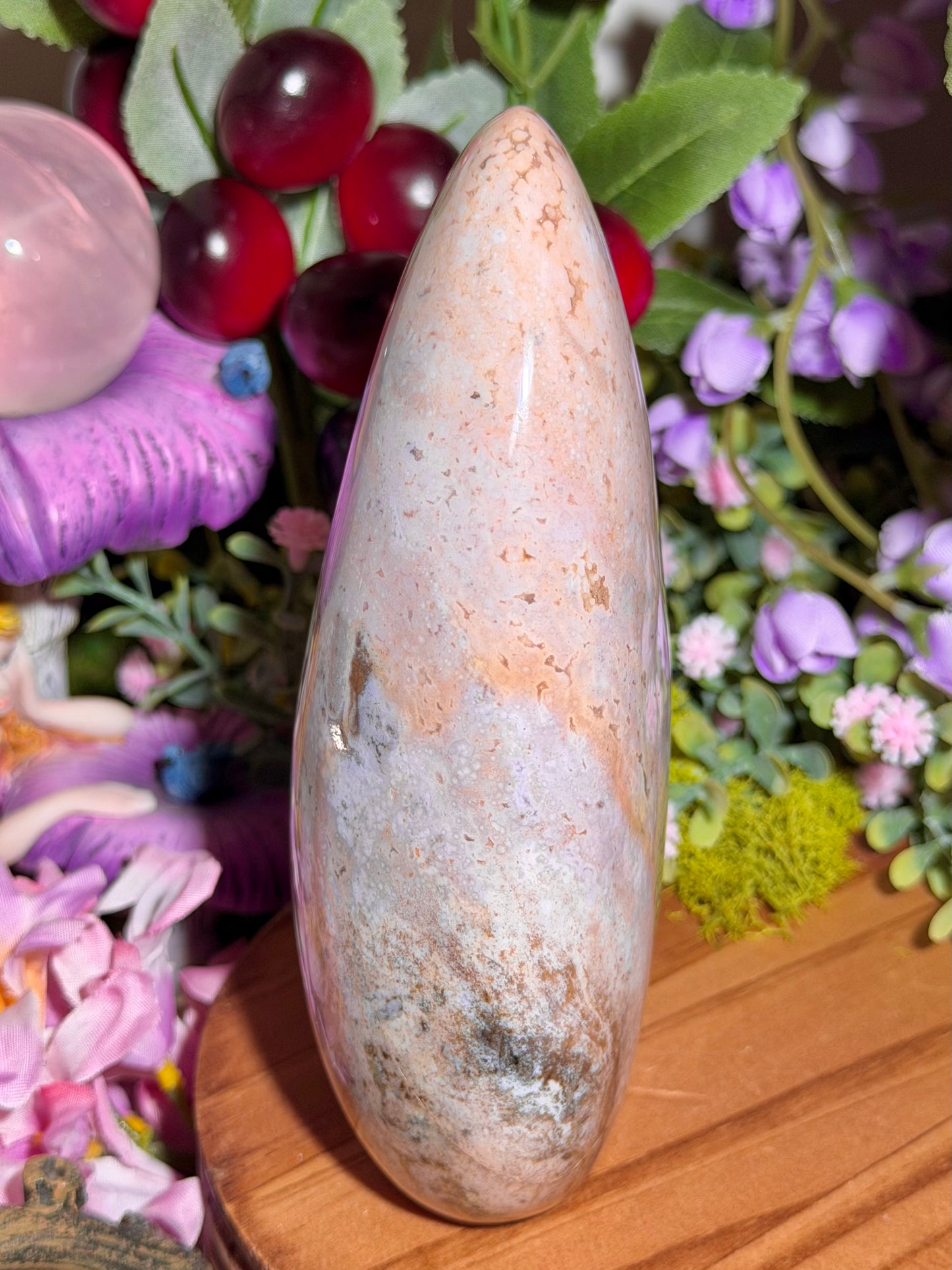 Orby pastel pink sea jasper freeform