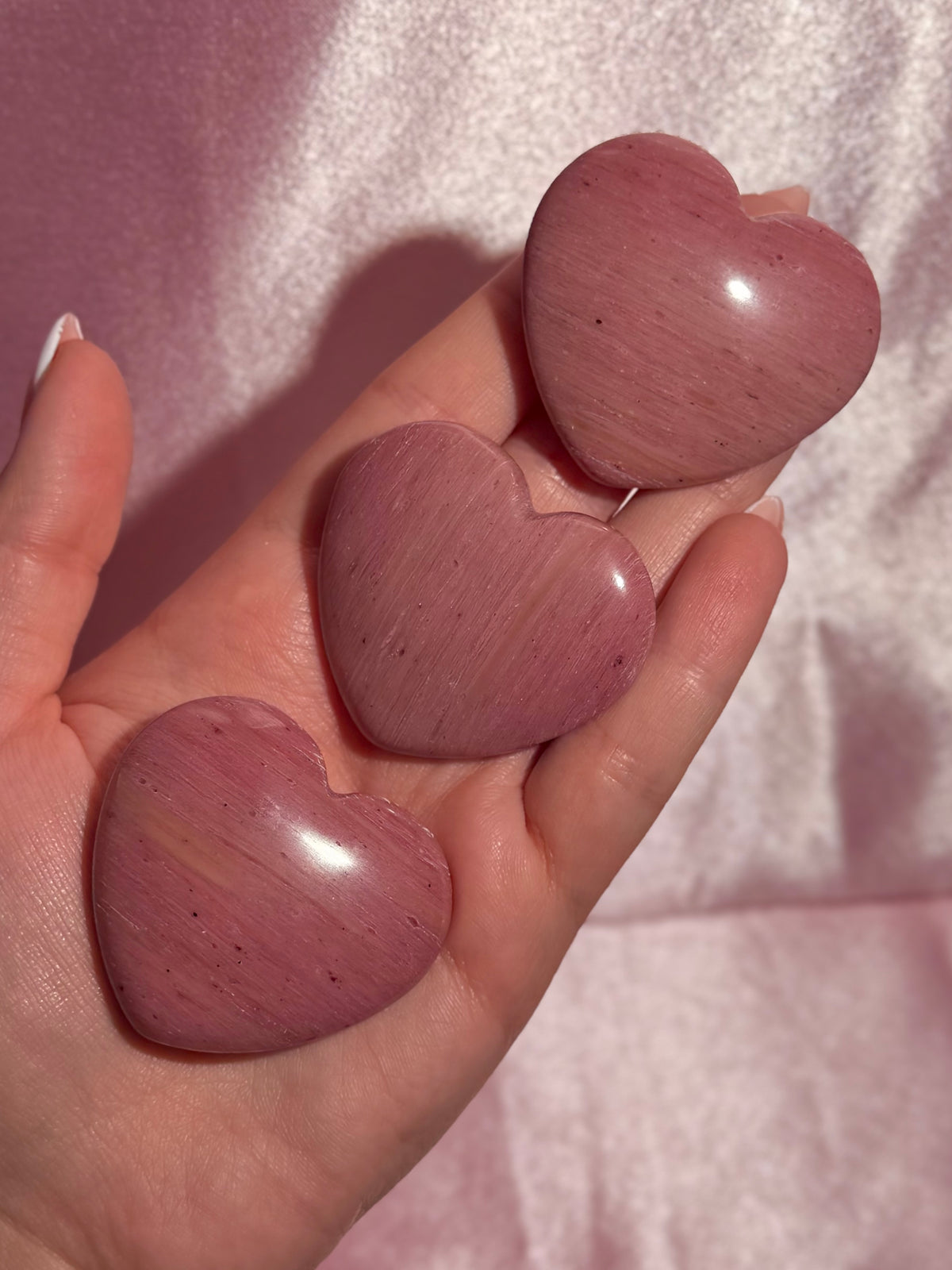Pink Petrified Wood Heart Carving ⟢ Intuitively Selected