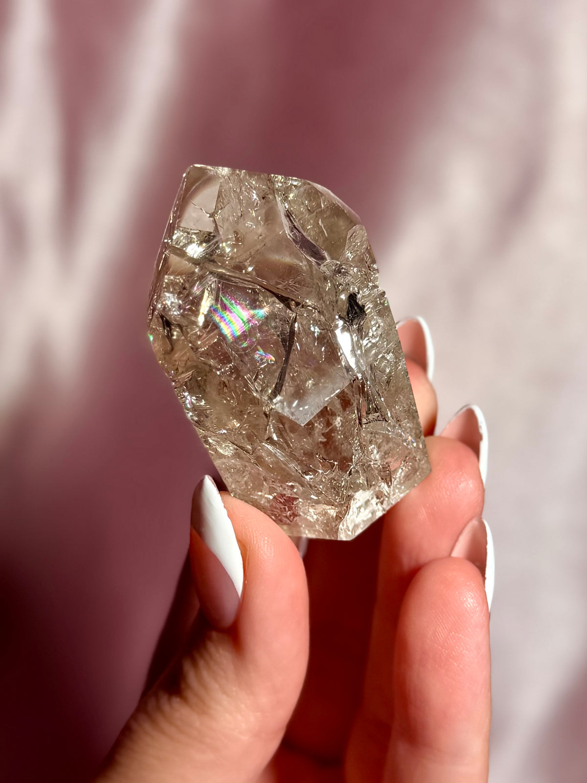 Brazilian Smoky Crackle Quartz Tower