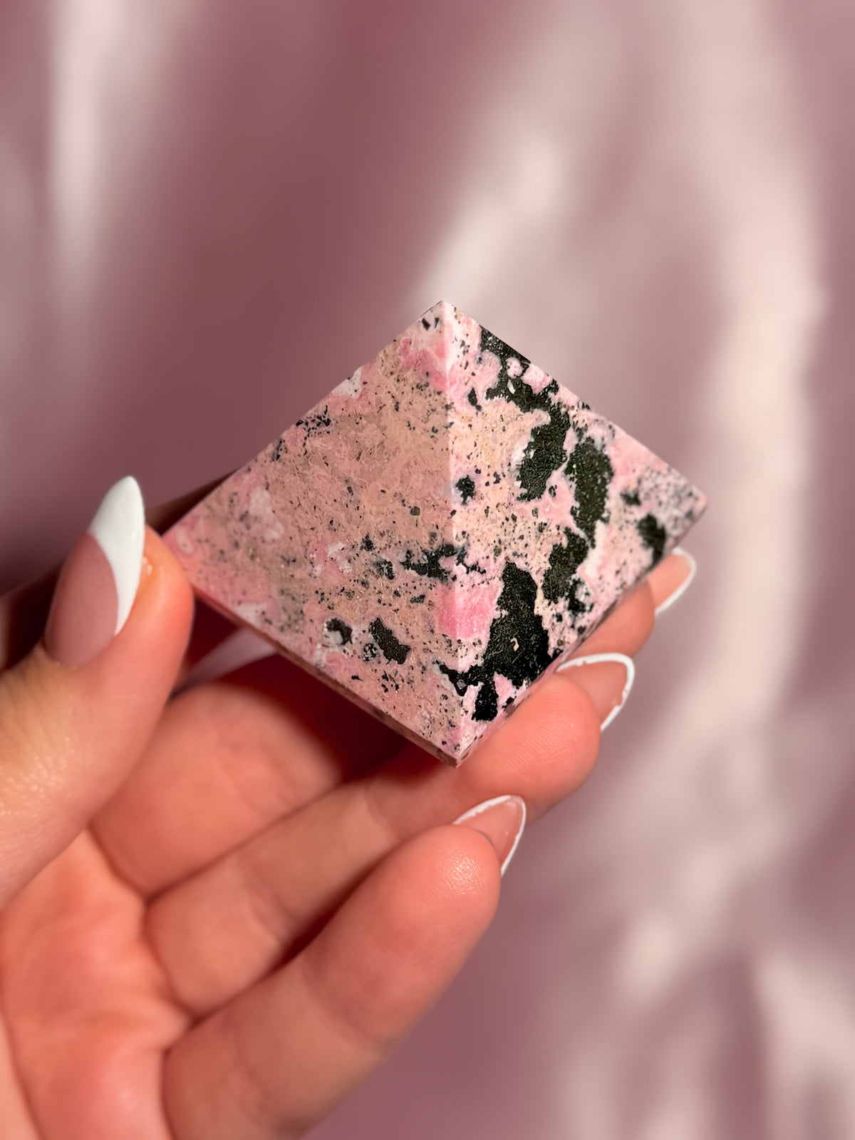 Peruvian Pink Rhodonite Pyramid