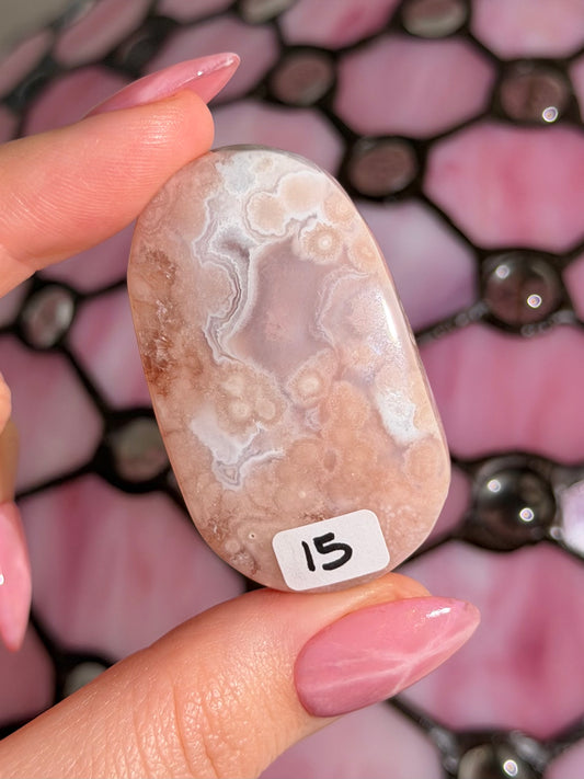 Pastel flower agate palmstone
