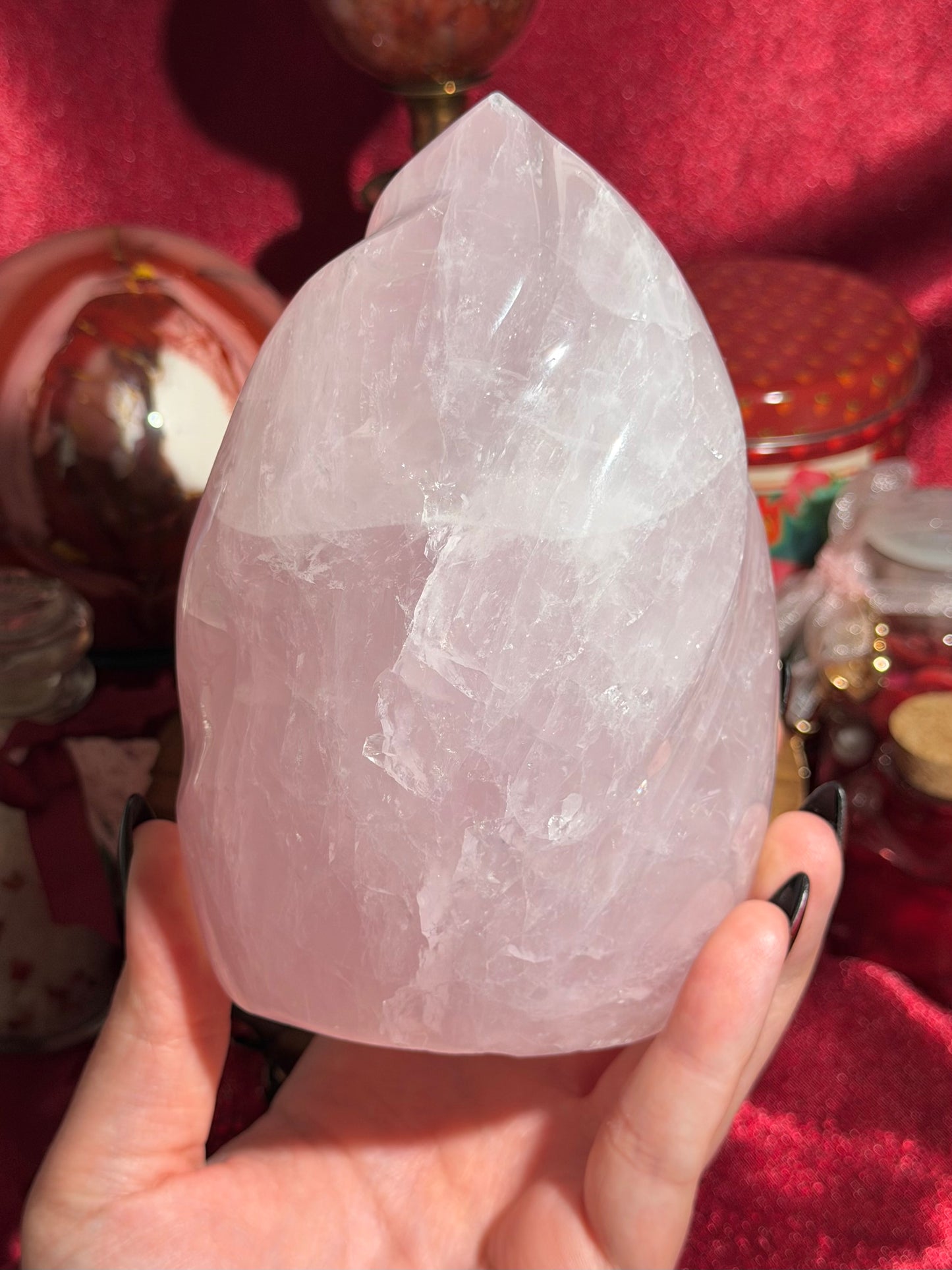 XL Pastel lilac rose quartz flame