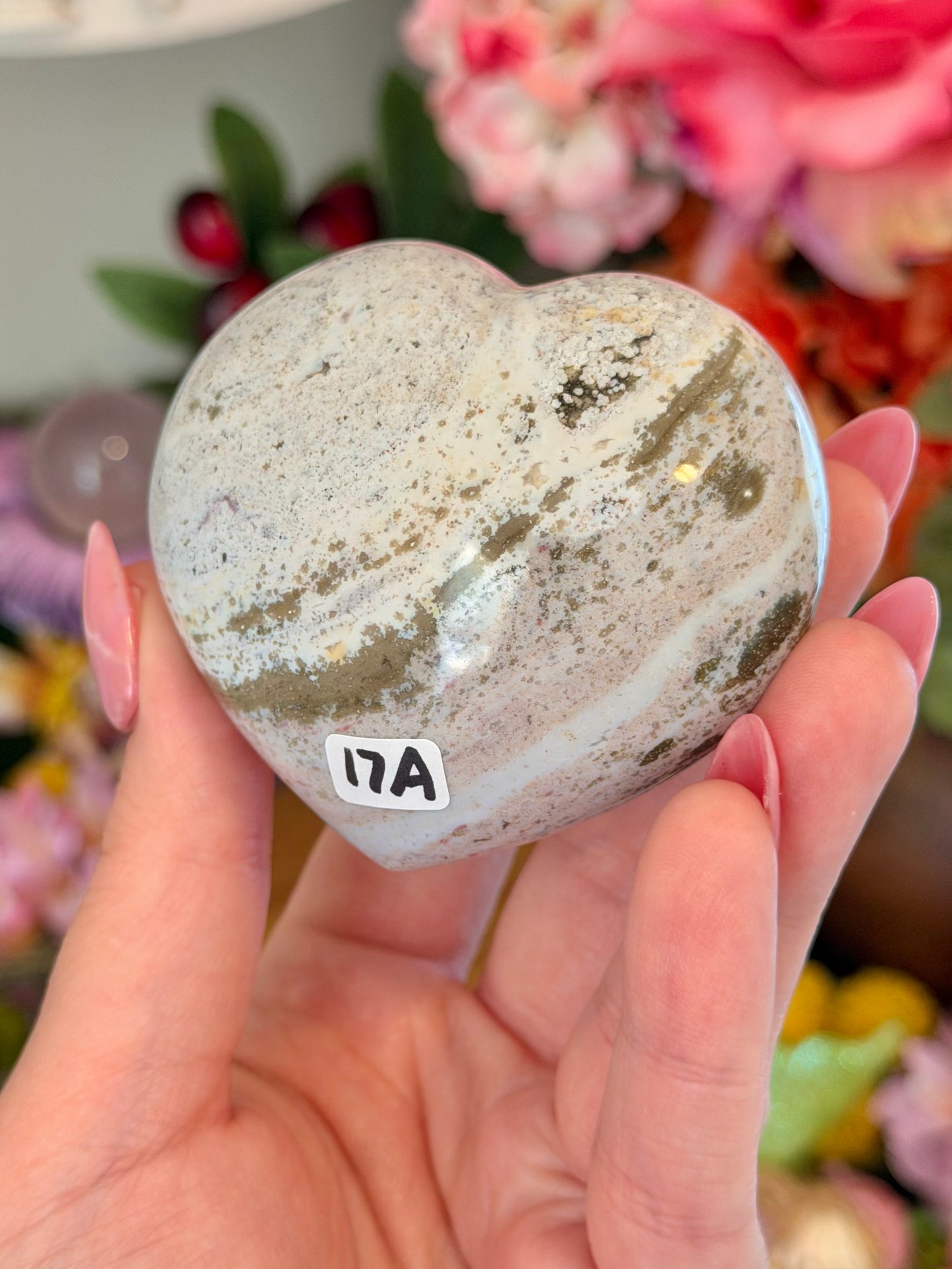 Pastel confetti sea jasper heart