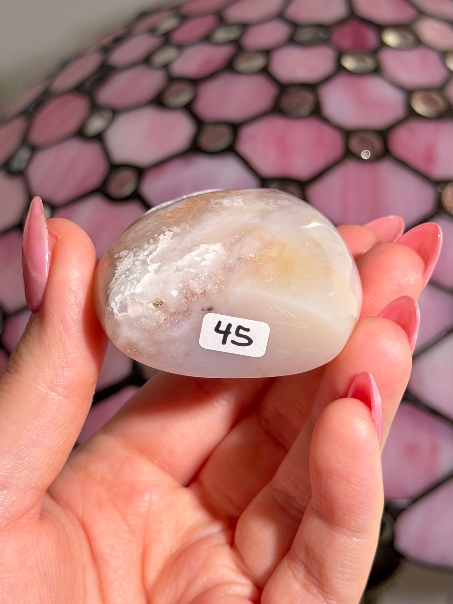 Flower agate x pink amethyst flame