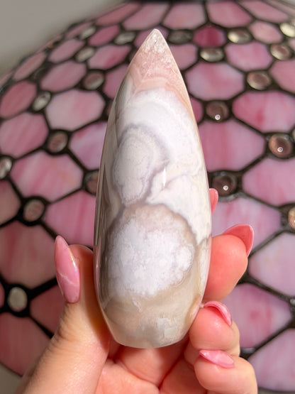 Flower agate x pink amethyst flame