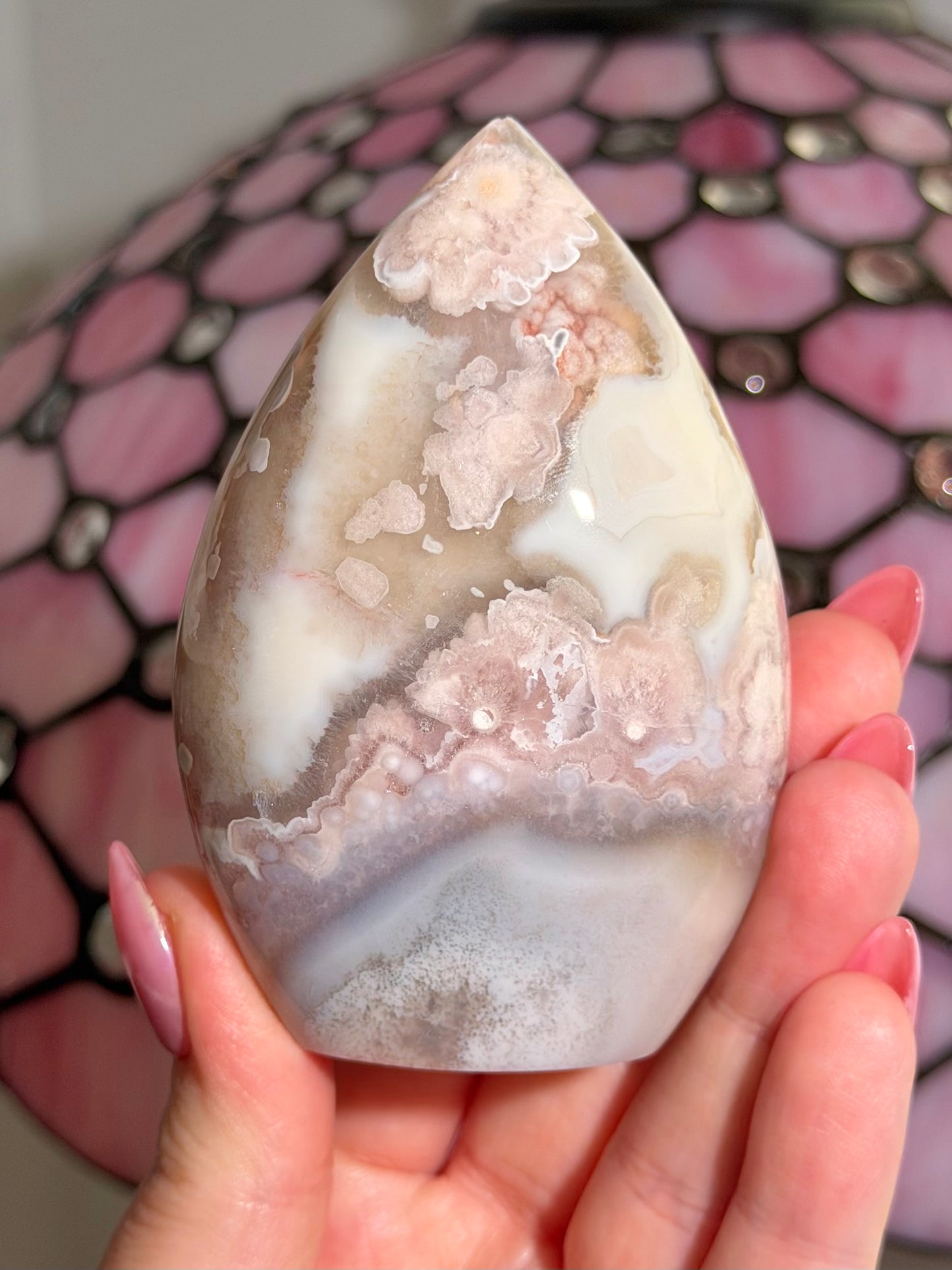 Flower agate x pink amethyst flame