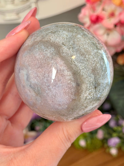 Pastel lilac sea jasper sphere