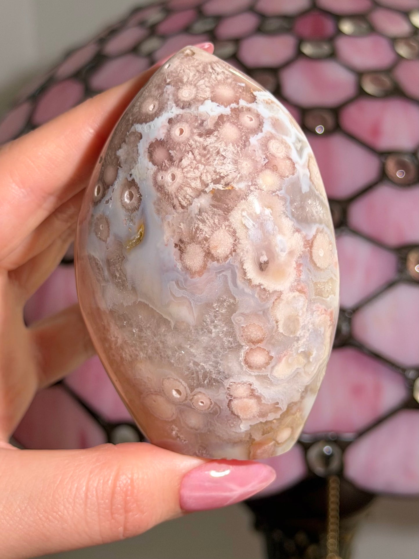 Flower agate x pink amethyst flame