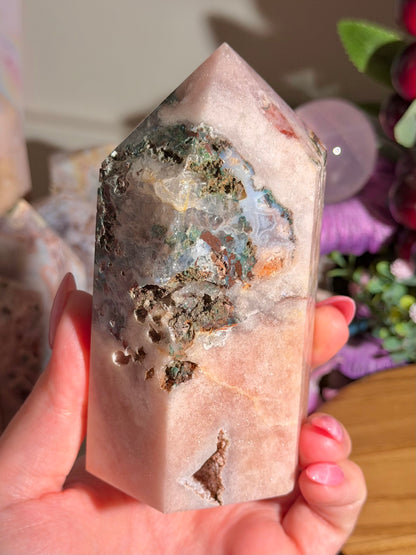 Pastel pink amethyst tower from Brazil