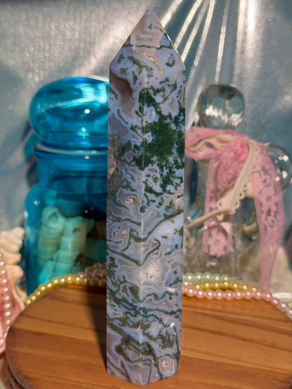 Moss agate tower 58B