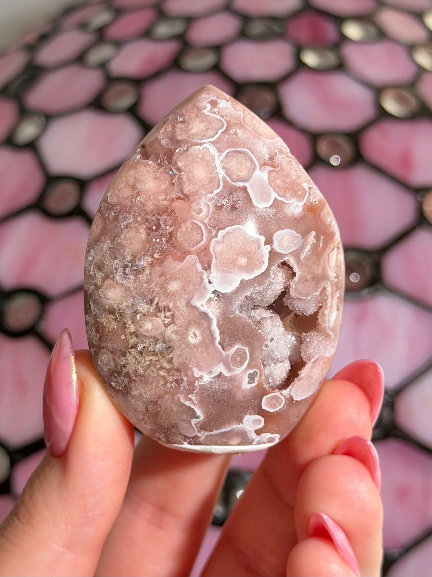 Flower agate x pink amethyst flame *imperfect