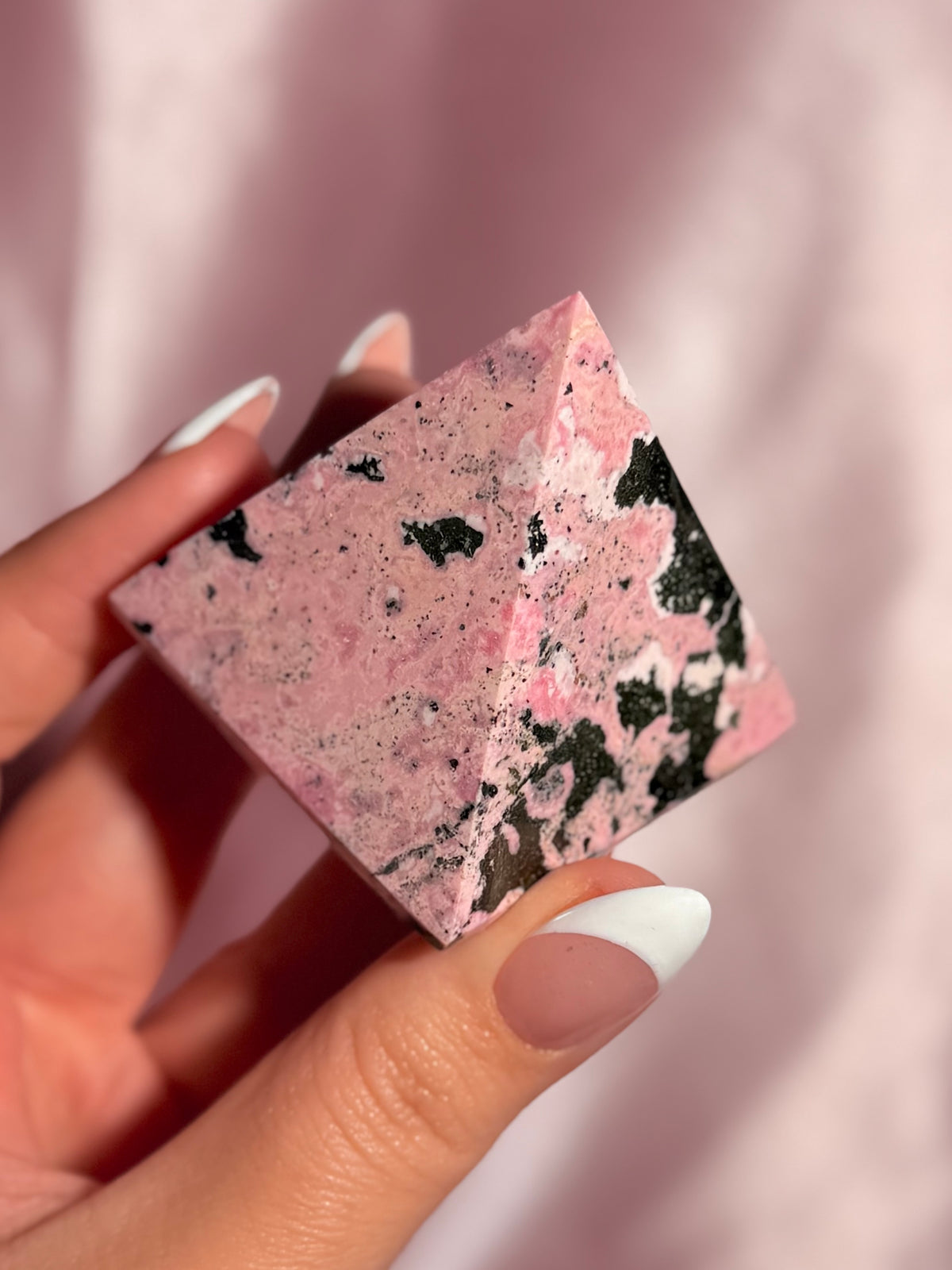 Peruvian Pink Rhodonite Pyramid