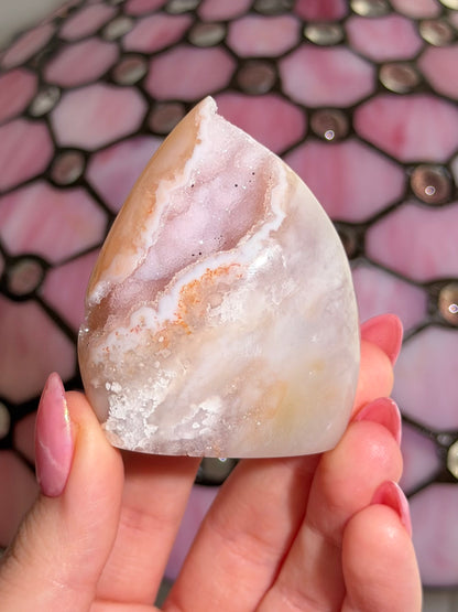 Flower agate x pink amethyst flame