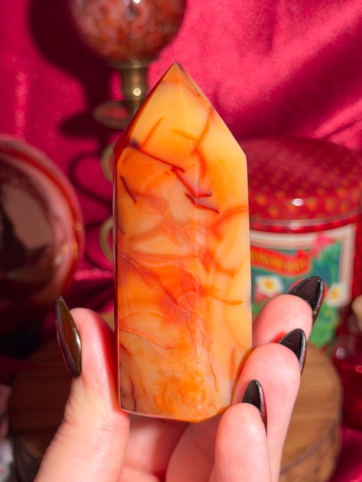 Creamy yellow carnelian tower