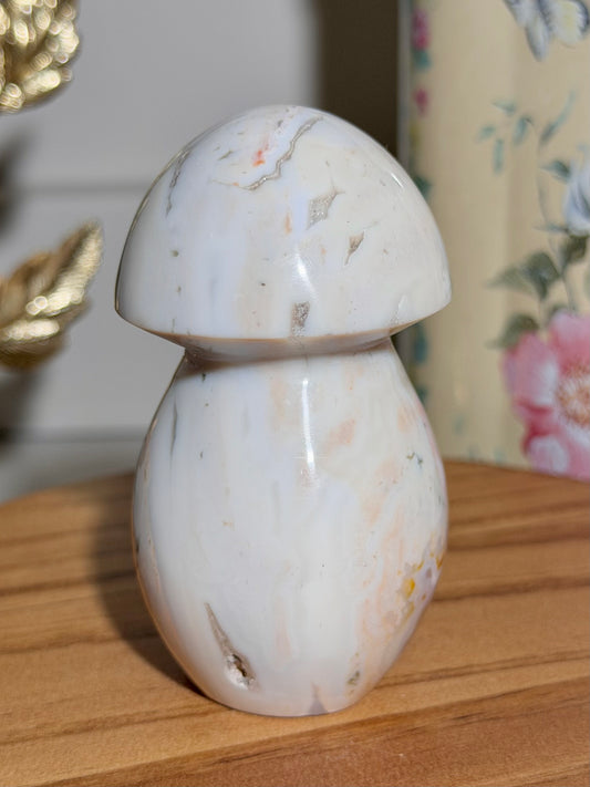 Pastel sea jasper mushroom