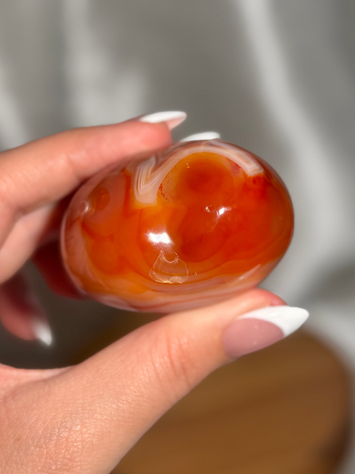 Pink banded carnelian heart
