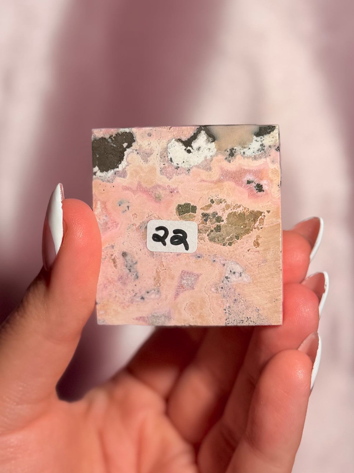Peruvian Pink Rhodonite Pyramid