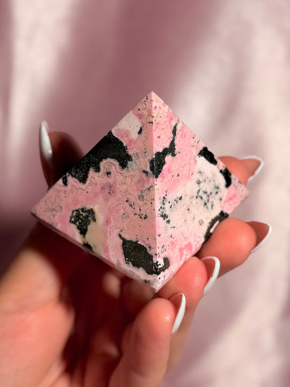 Peruvian Pink Rhodonite Pyramid