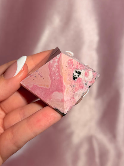 Peruvian Pink Rhodonite Pyramid (13C)