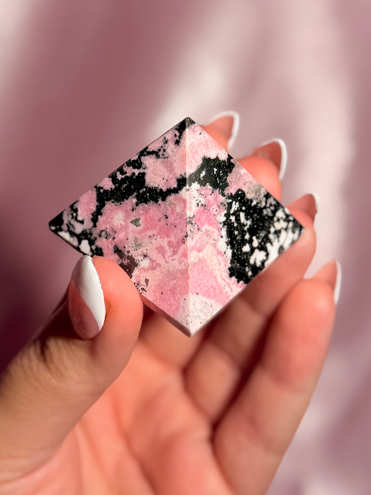 Peruvian Pink Rhodonite Pyramid