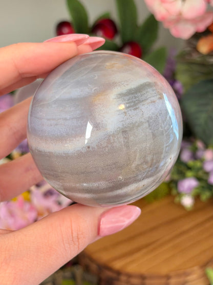 Pastel lilac sea jasper sphere