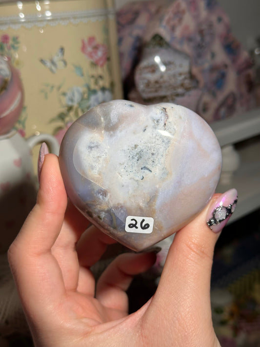 Pastel lilac sea jasper heart