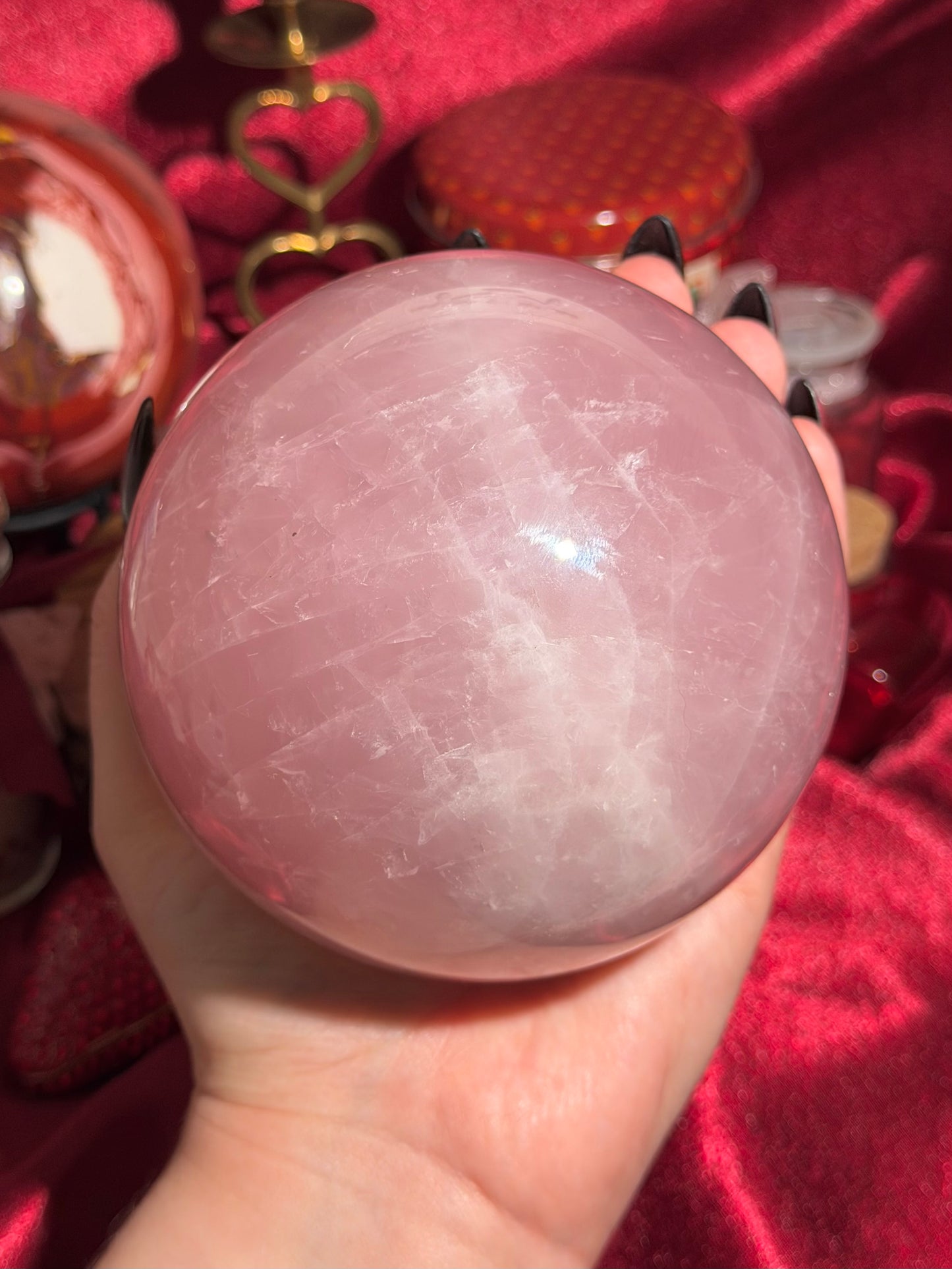 Large rose quartz sphere with subtle star flash *steal deal!