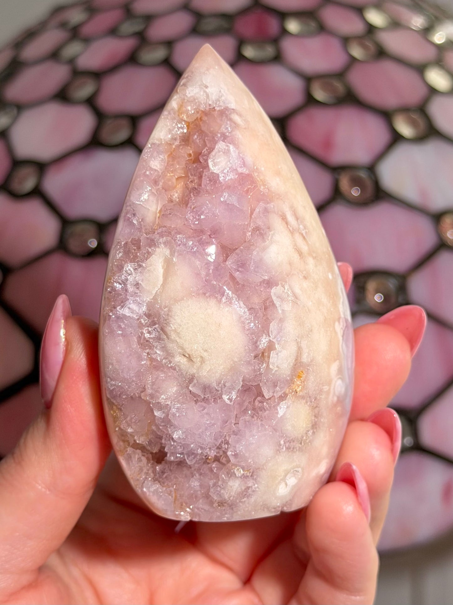 Flower agate x pink amethyst flame