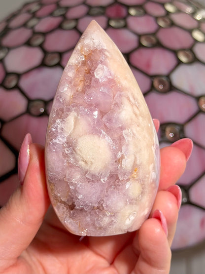 Flower agate x pink amethyst flame
