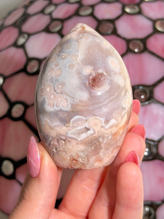 Flower agate x pink amethyst flame