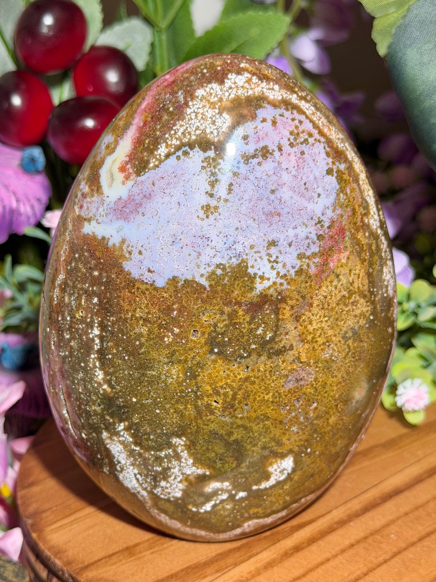 Pink & green sea jasper freeform