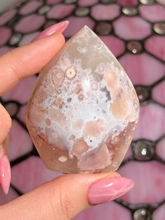Flower agate x pink amethyst flame *imperfect