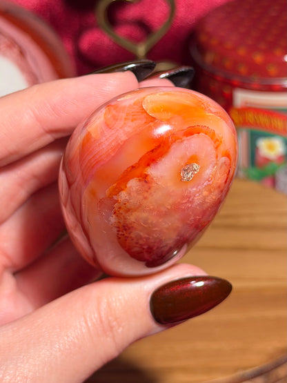 Peachy banded carnelian freeform