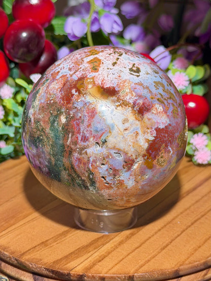 Pink cosmic sea jasper sphere