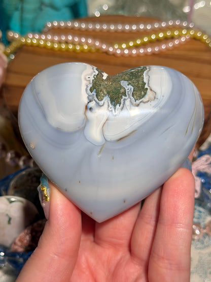 Orca agate heart from Indonesia H