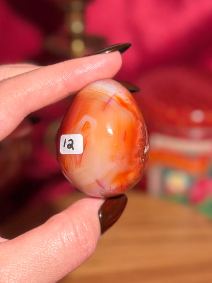 Funky pink n' peachy carnelian egg