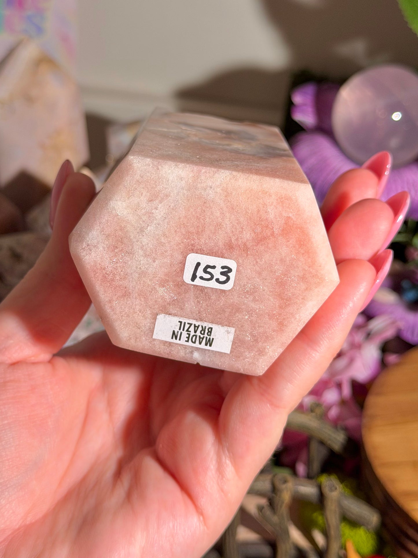 Pastel pink amethyst tower from Brazil