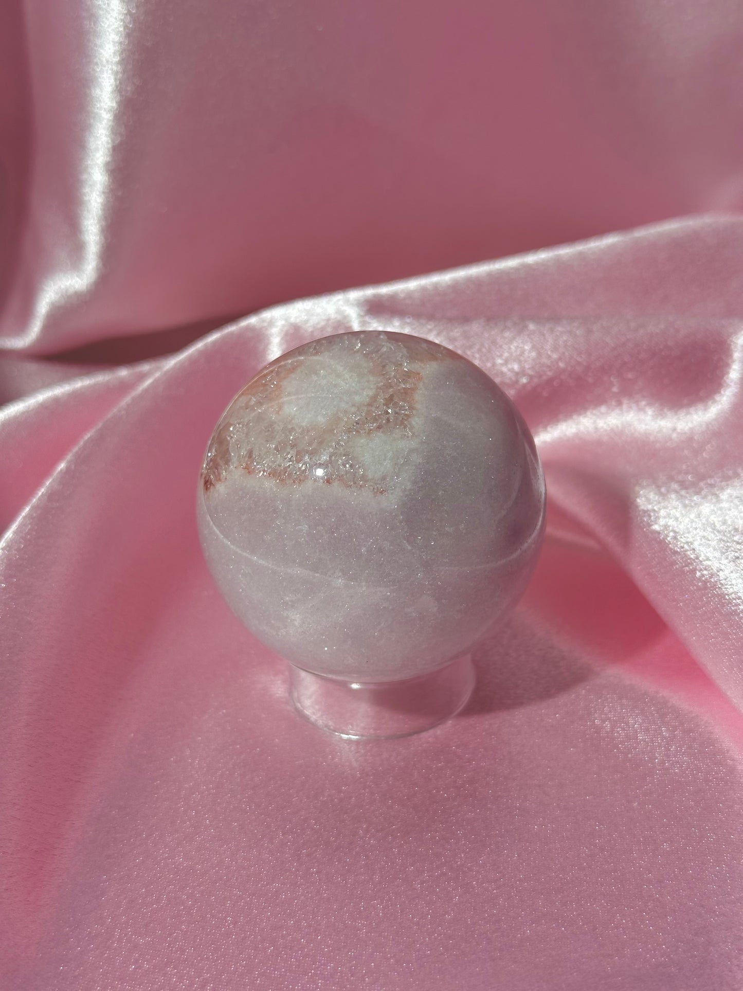 Pastel sparkly pink Brazilian pink amethyst sphere