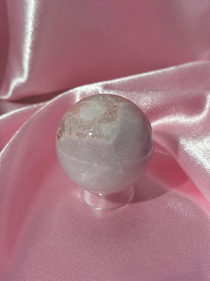Pastel sparkly pink Brazilian pink amethyst sphere